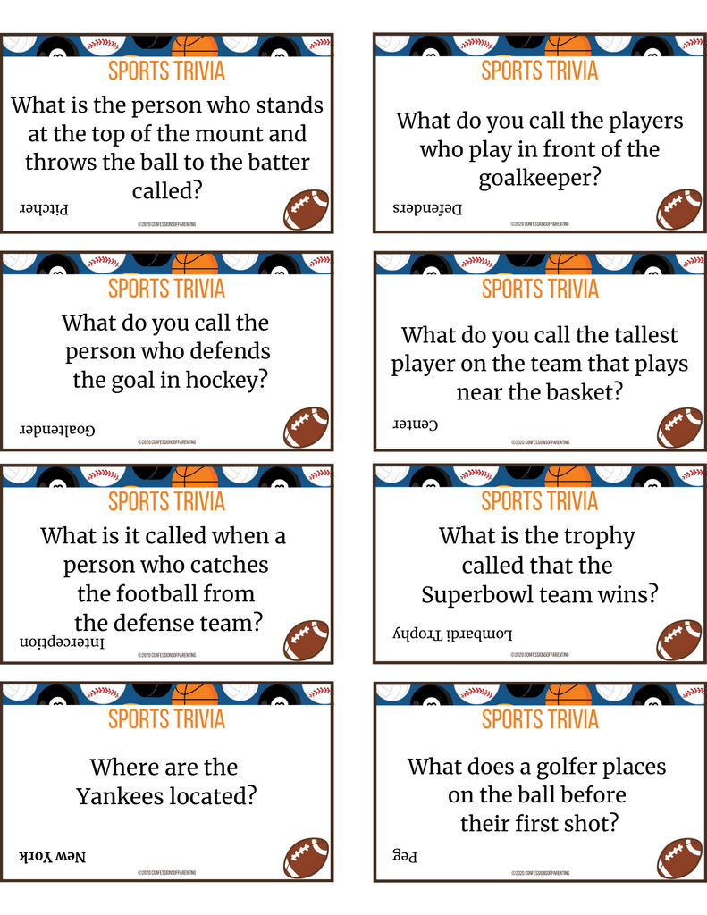 Sports Trivia For Kids Printable MicheleTripple