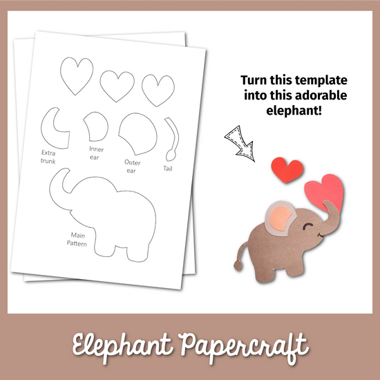 cut out elephant pattern