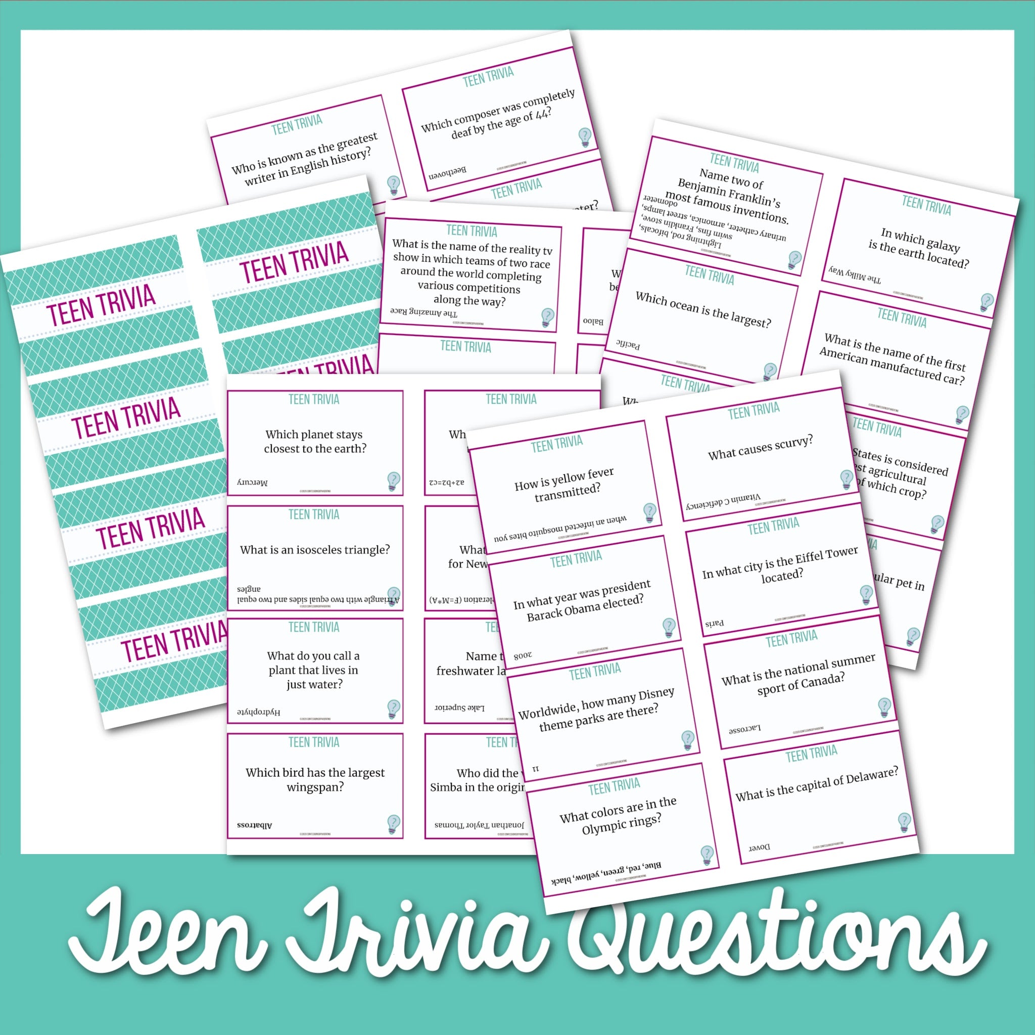 Teen Trivia Questions Printable MicheleTripple