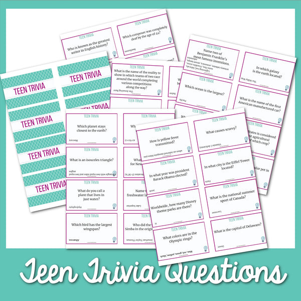 Teen Trivia Questions Printable Micheletripple