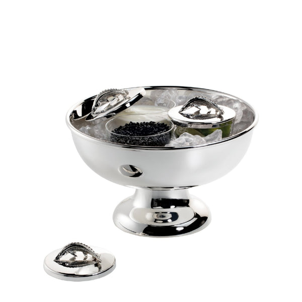 Vintage Silverplate Tableware Footed Caviar Service