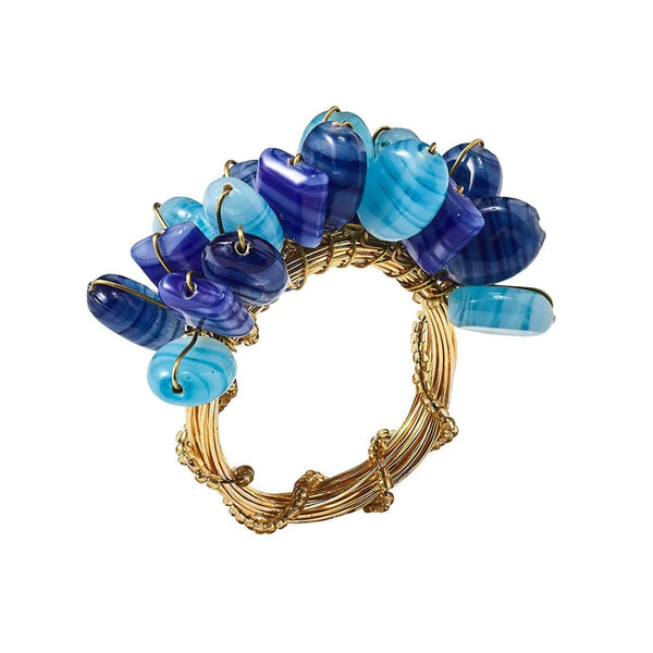Shop Brilliant Napkin Ring in Midnight Blue and Silver by Kim Seybert –  Amiramour
