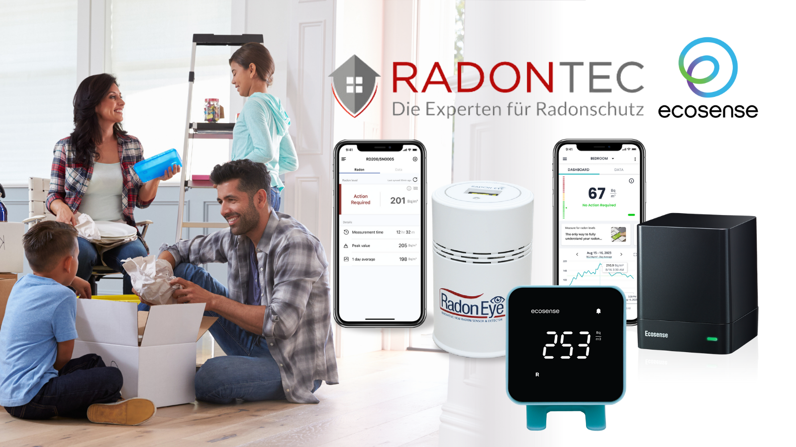 RadonTec Ecosense home radon solutions EcoBlu EcoQube RadonEye