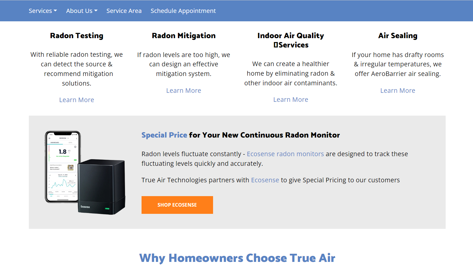 True Air Technologies website