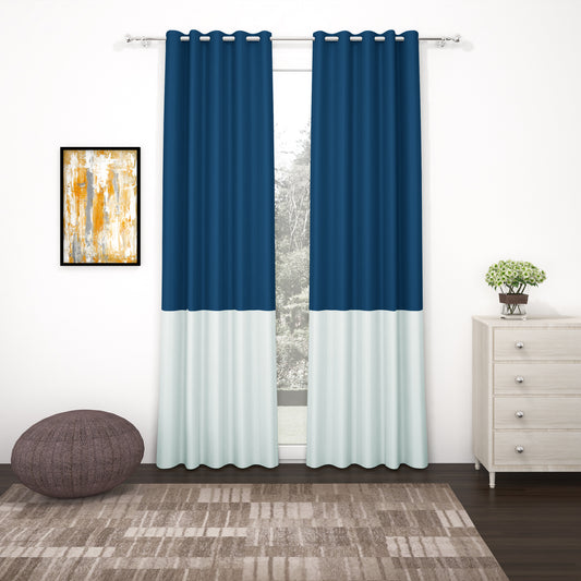 Buy Brown-Beige Blackout Door Curtain Online - 2 Pcs, 7Ft - Story@Home –