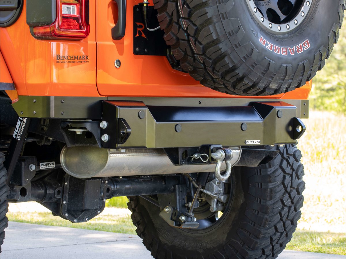 Rusty's Xtreme Trail Stubby Rear Bumper - JL Wrangler – Rusty's Off-Road  Products