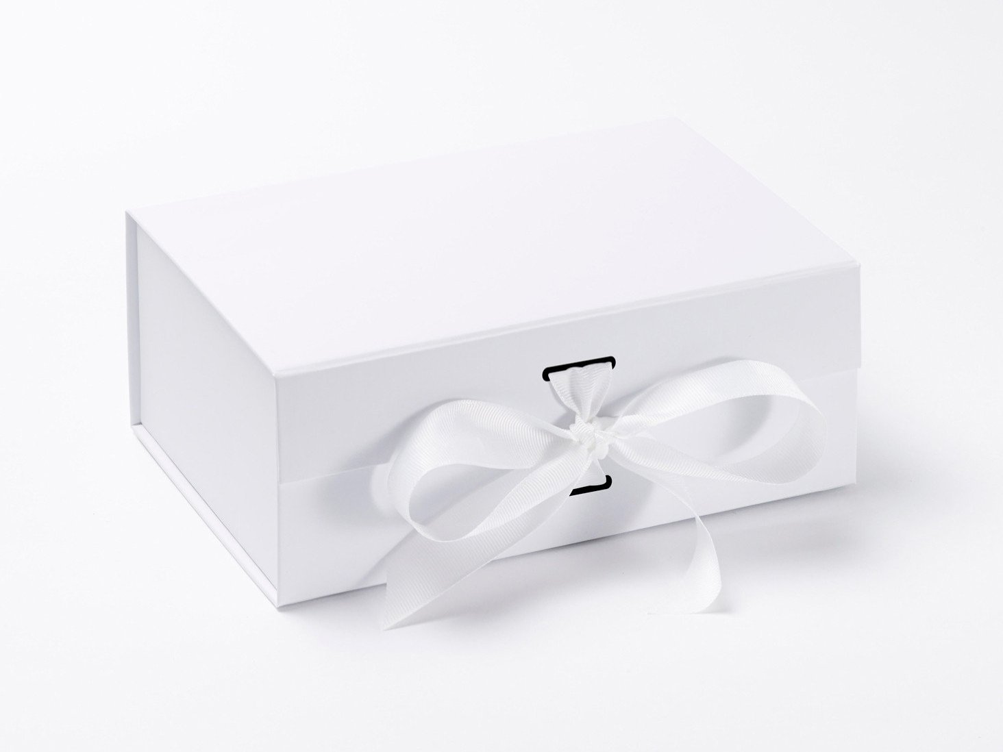 White A3 Shallow Gift Boxes with changeable ribbon - FoldaBox USA