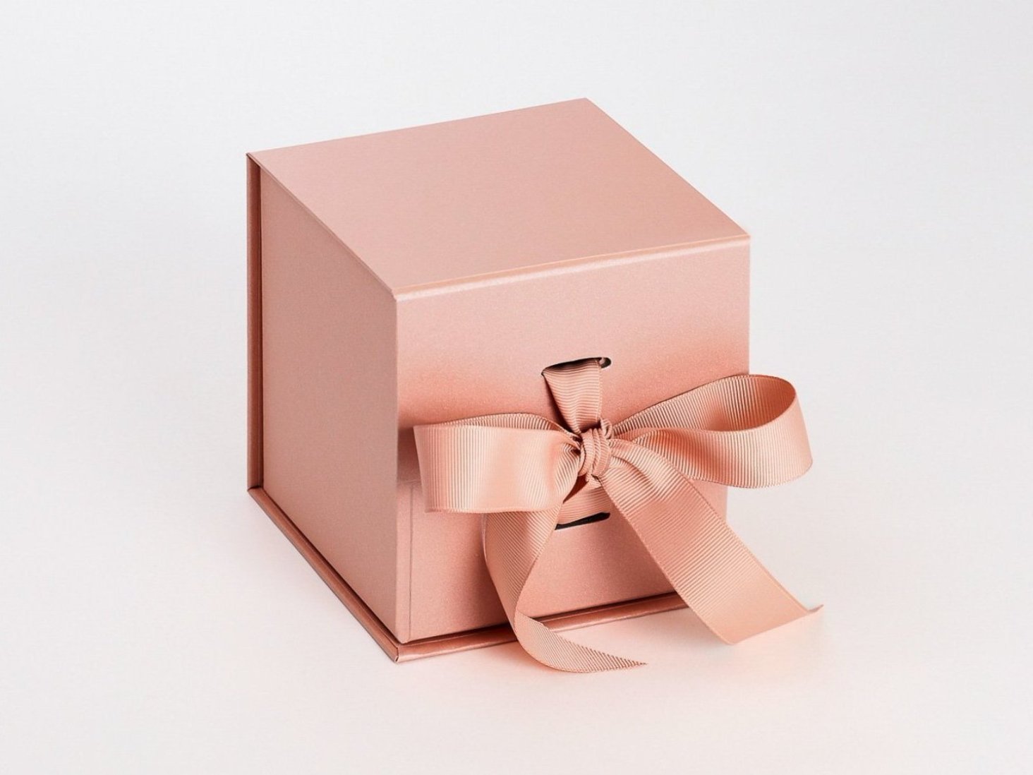 Sample Rose Gold Large 5" Cube Gift Box with Ribbon from