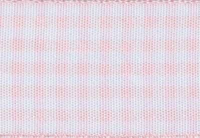 Sample Pink and White Gingham Ribbon