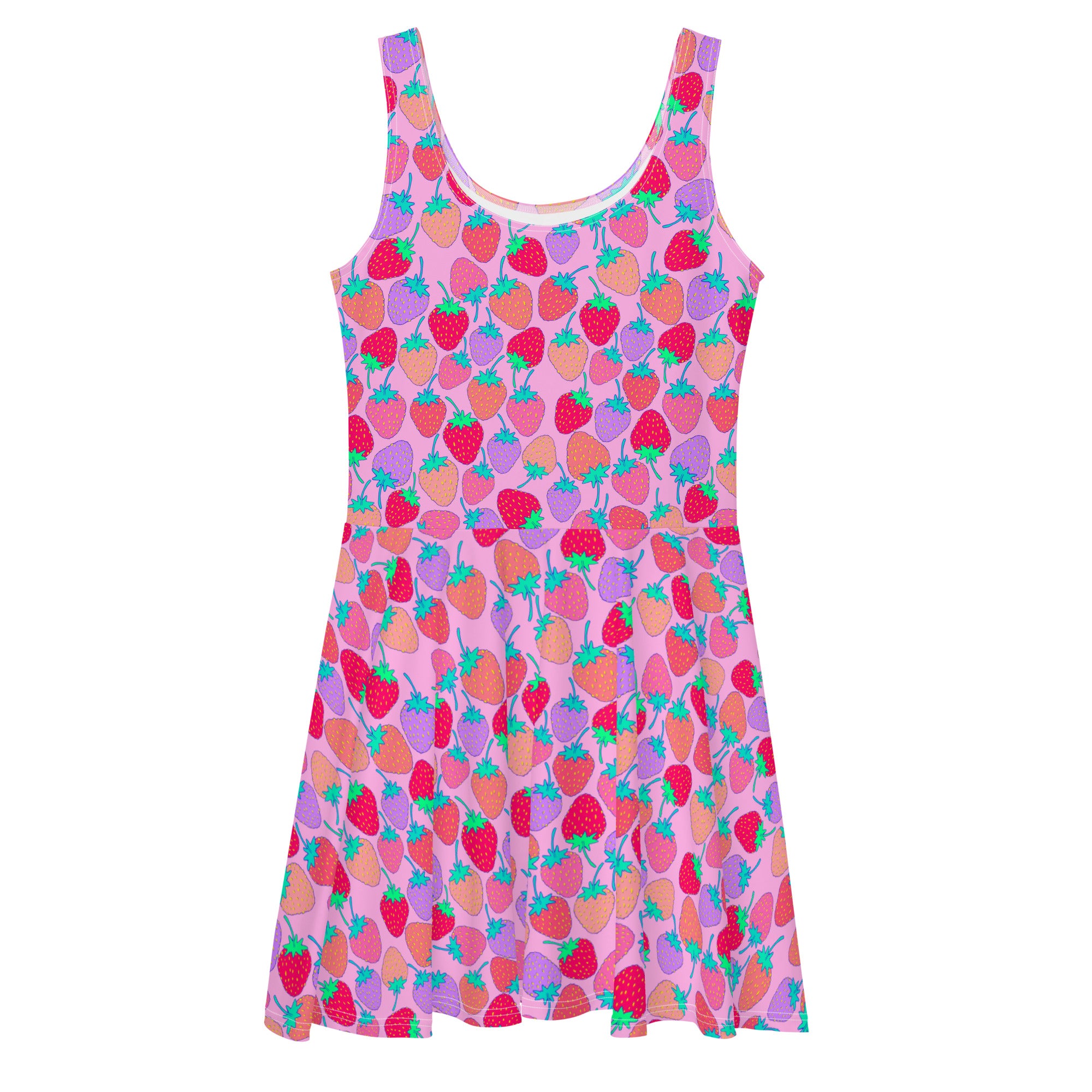 Cloudland Strawberries Skater Dress