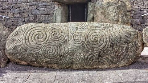 Celtic knot spirals at UNESCO World Heritage site of Newgrange