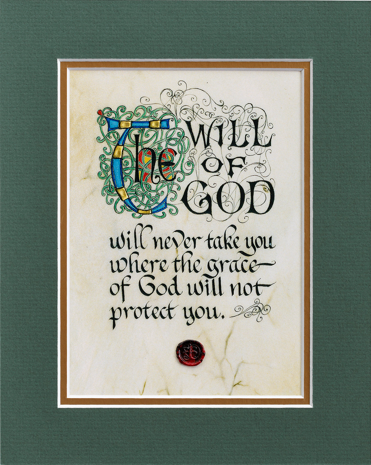 The Will Of God Double Matted Celtic Art Print Real Irish