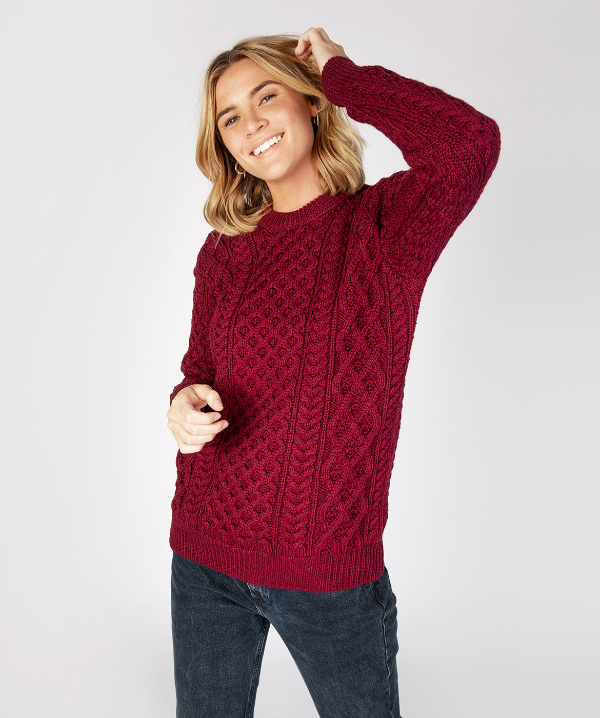 Women's Crewneck Aran Sweater