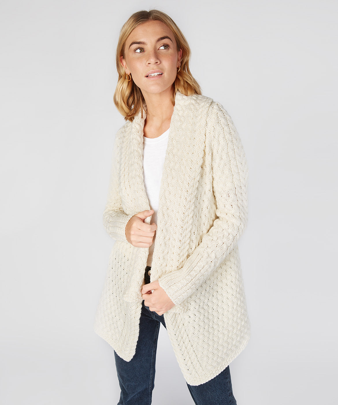 Women's Aran Pattern Waterfall Cardigan