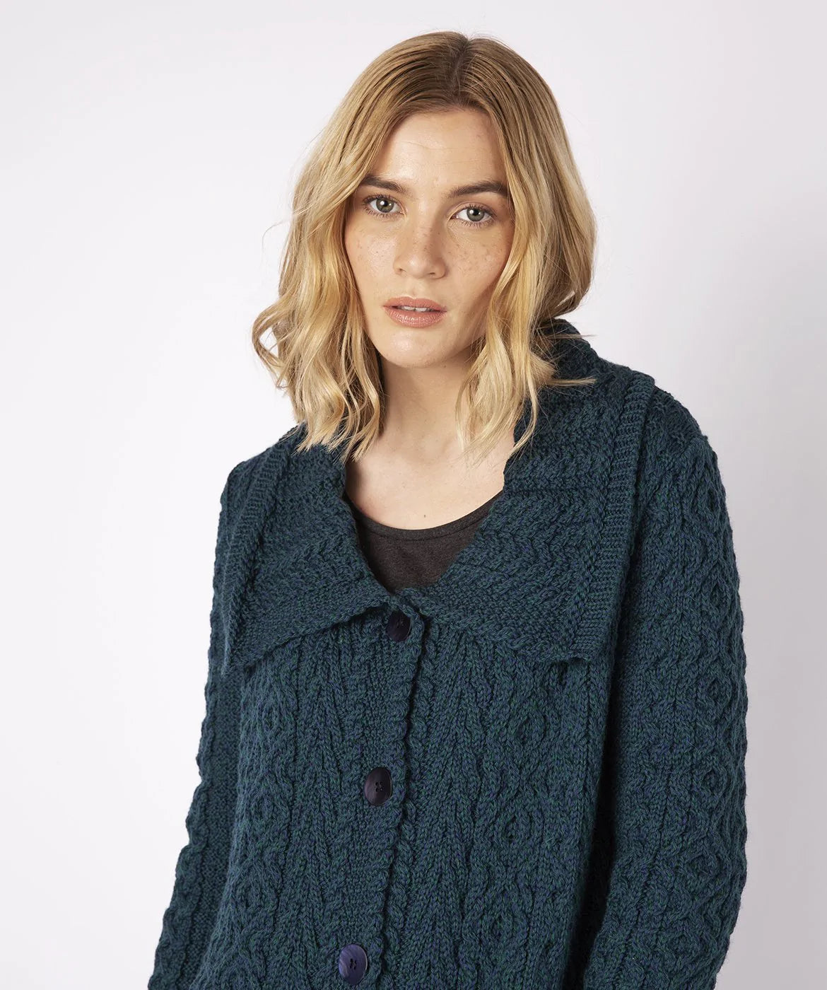 Women's Aran A Line Buttoned Coat