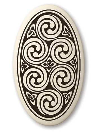 Celtic Spirals Porcelain Pendant