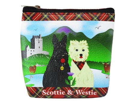 Scottie and Westie Zip Coin Purse