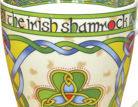 Irish Shamrock Bone China Mug