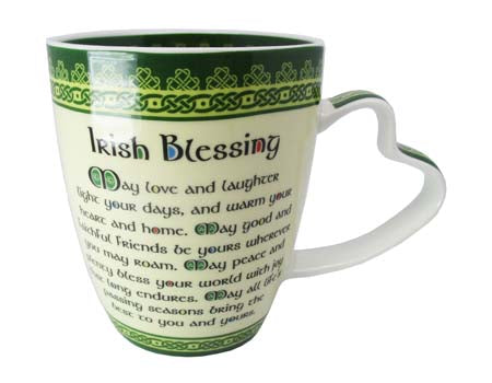 Shamrock Spiral Blessing Bone China Mug