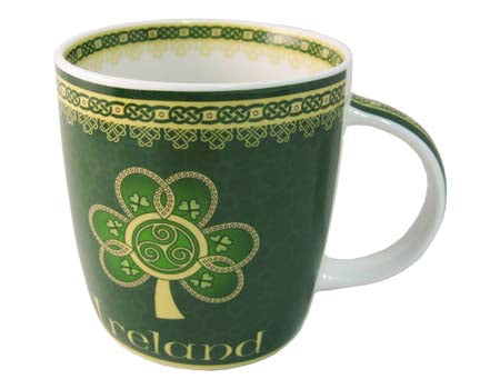 Shamrock Spiral Bone China Mug