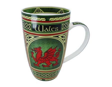 Celtic Window Welsh Dragon Bone China Mug