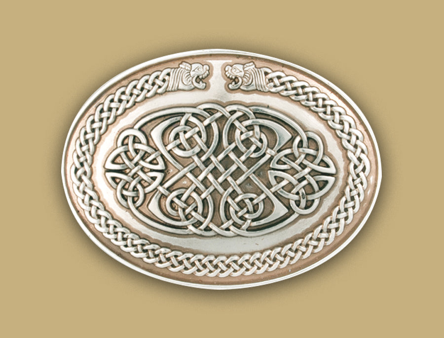 Celtic Hounds Pewter Belt Buckle