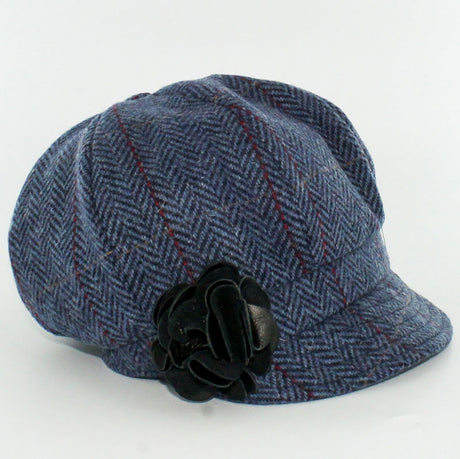 Blue Overcheck Harris Tweed Baseball Cap One Size Adjustable Unisex Made in  Scotland
