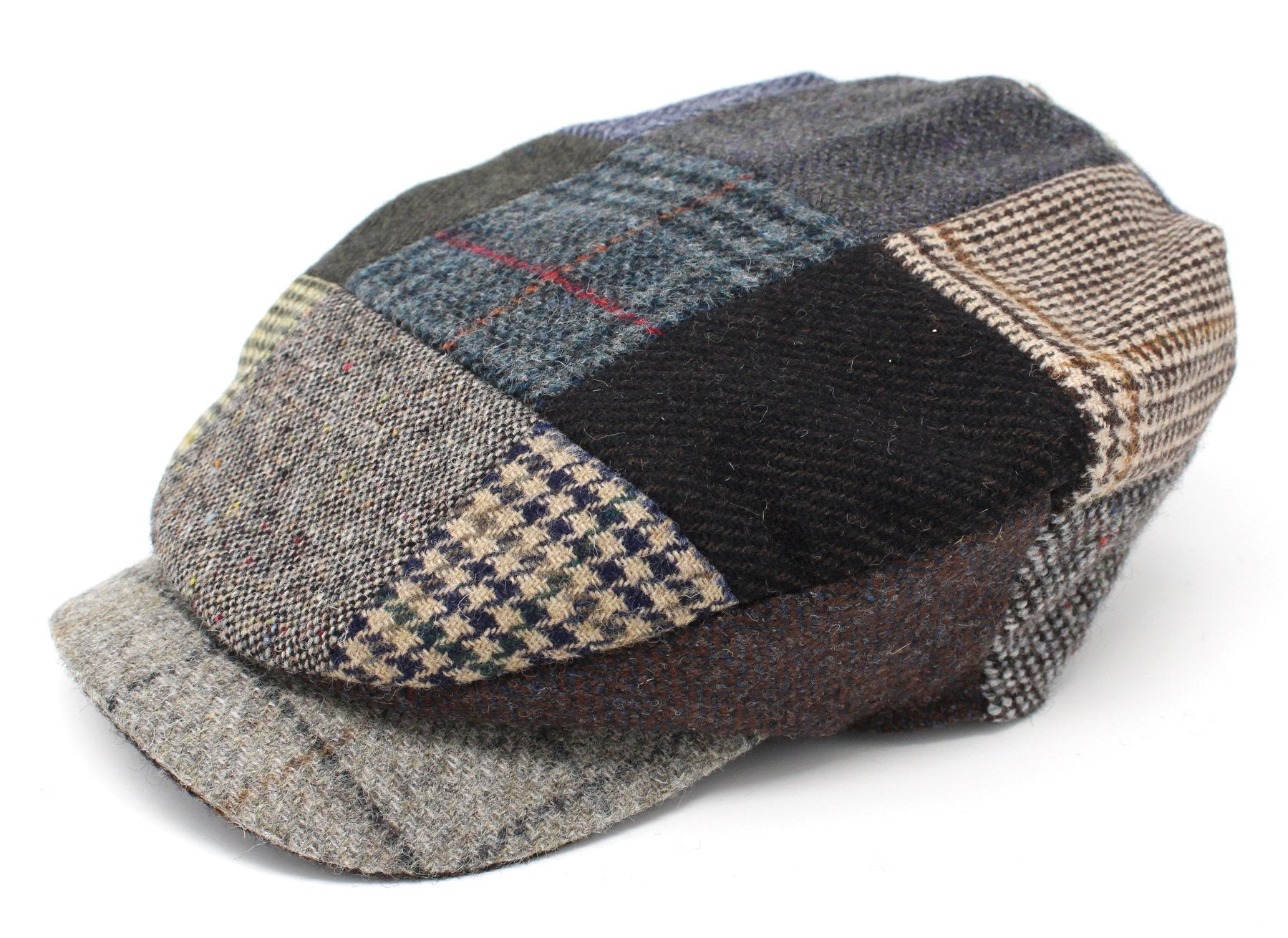 Irish Driving Cap - Patchwork Tweed