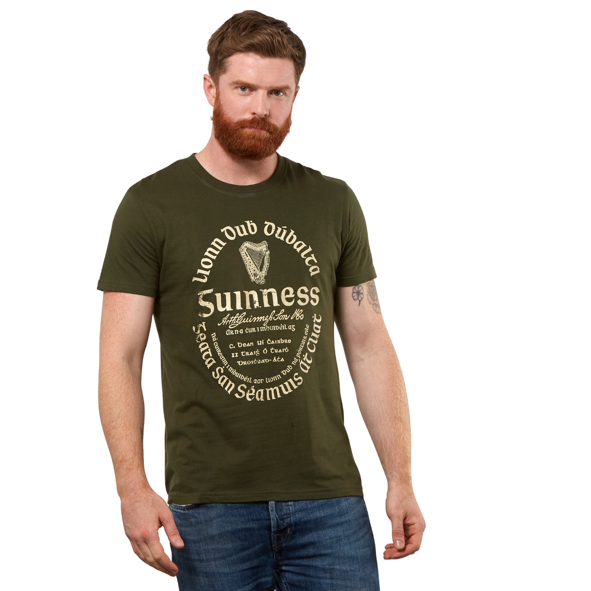 Khaki Green Gaelic Label Tee