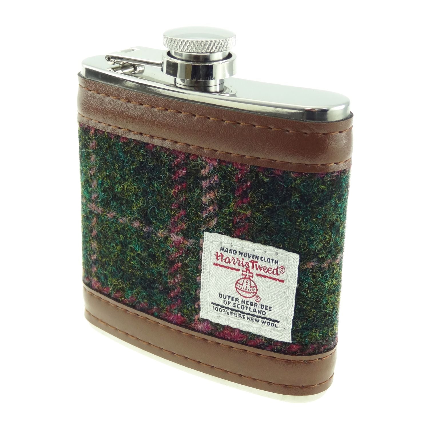 Glen Appin 6oz Harris Tweed Tartan Hip Flask