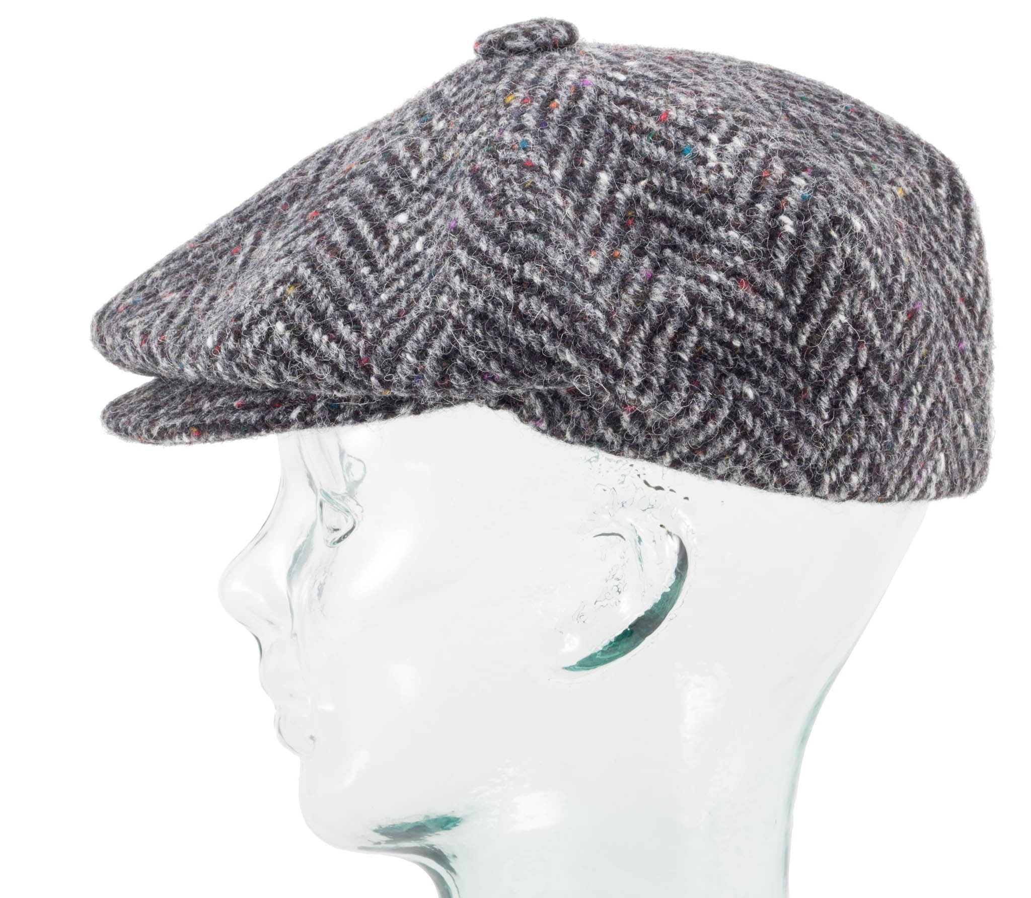 Herringbone Tweed - Fitted Newsboy Cap by Jonathan Richard