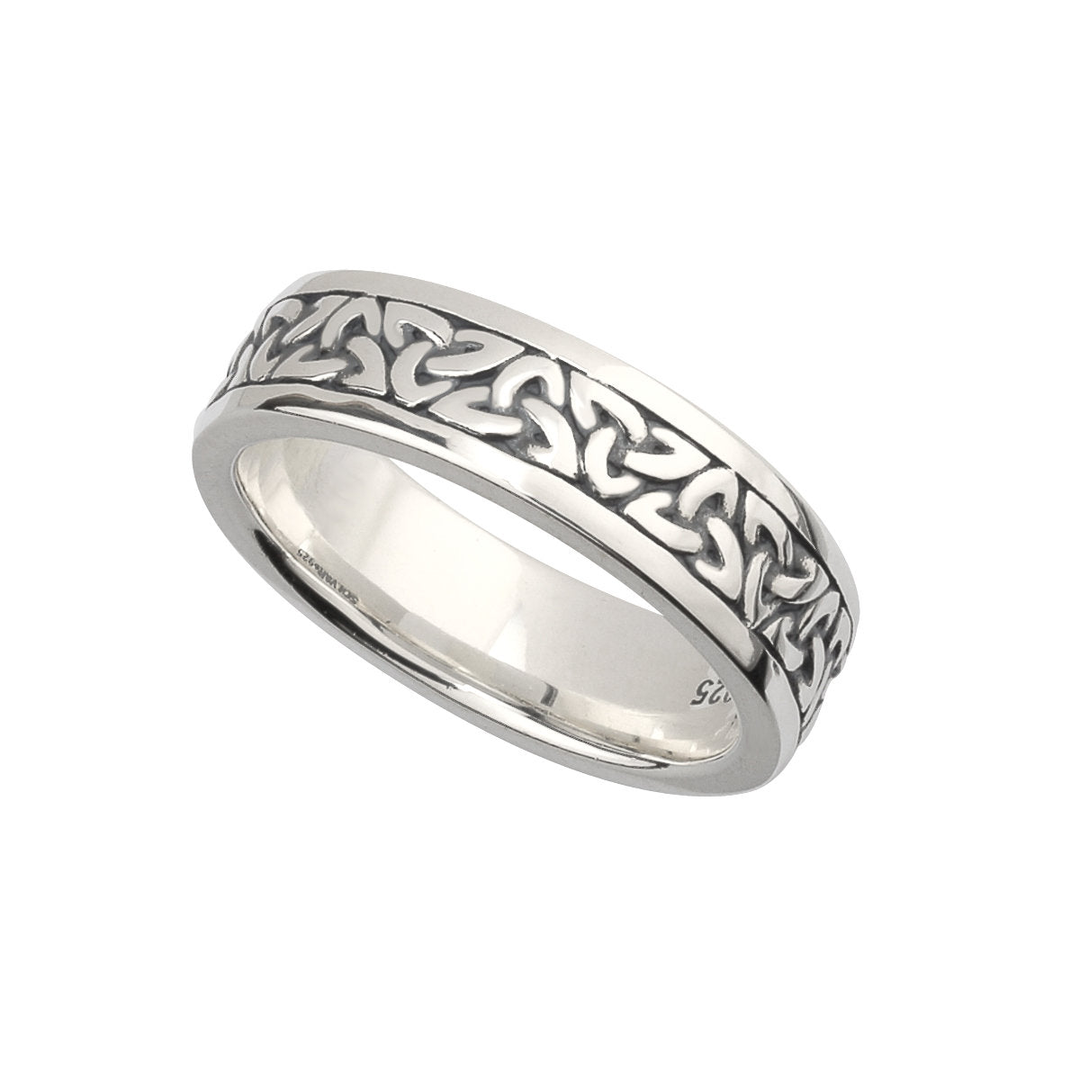 Ladies Oxidized Trinity Knot Ring