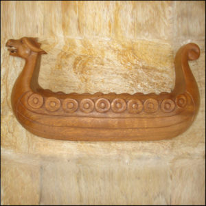 Viking Drakar Long Ship Wood Carving VM-01