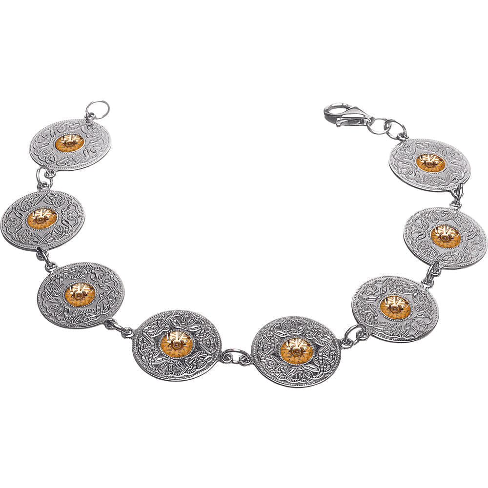 Celtic Warrior Bracelet â Small Discs with 18K Gold Bead