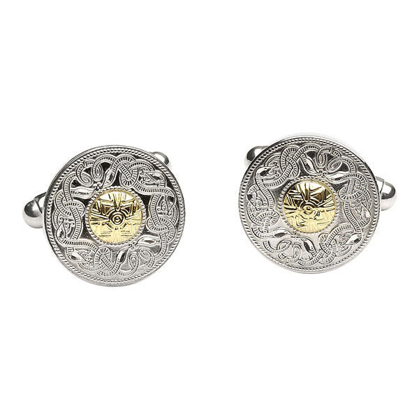 Warrior Cuff Links with 18K Gold Beading