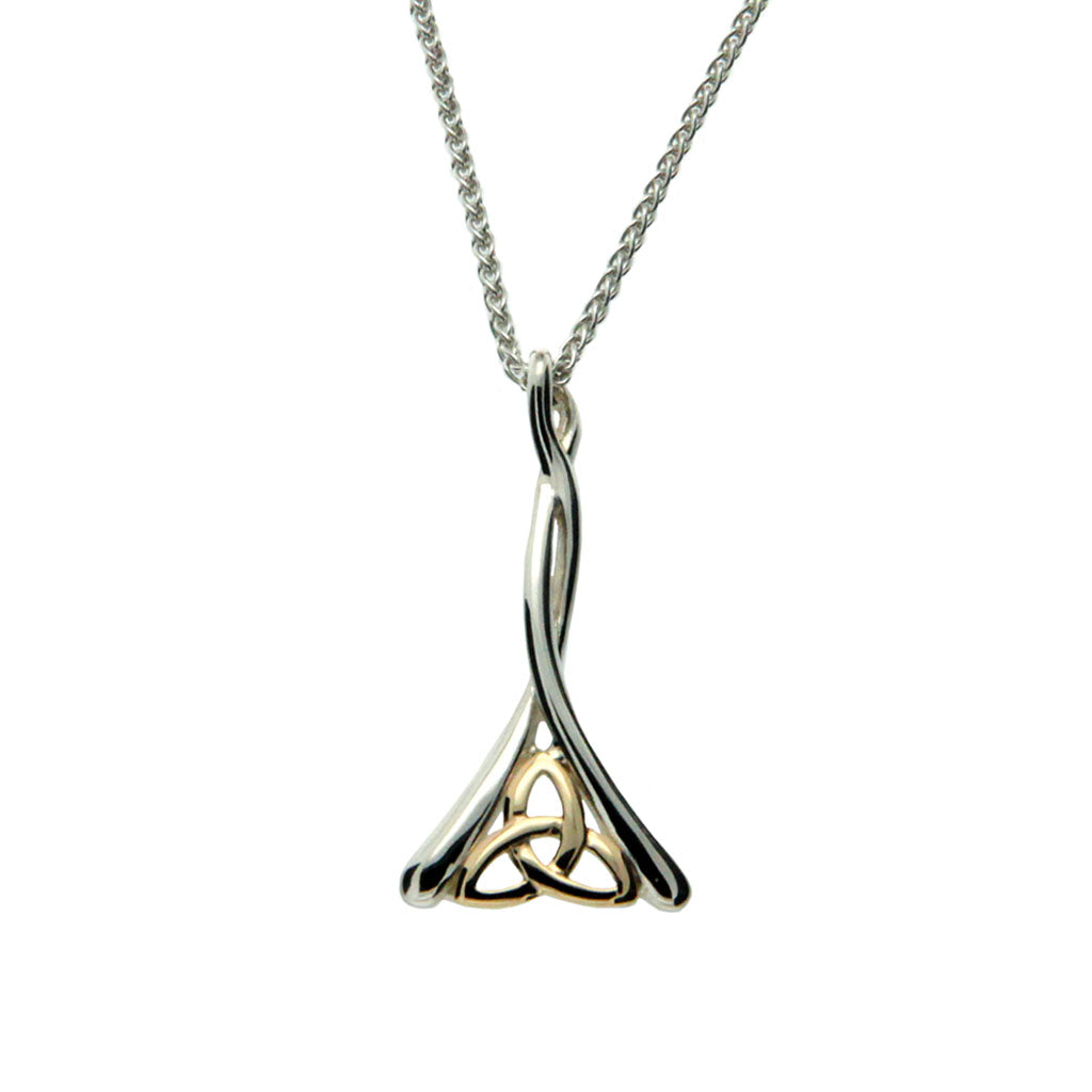 S/Silver and 10K Gold Celtic Trinity Pendant