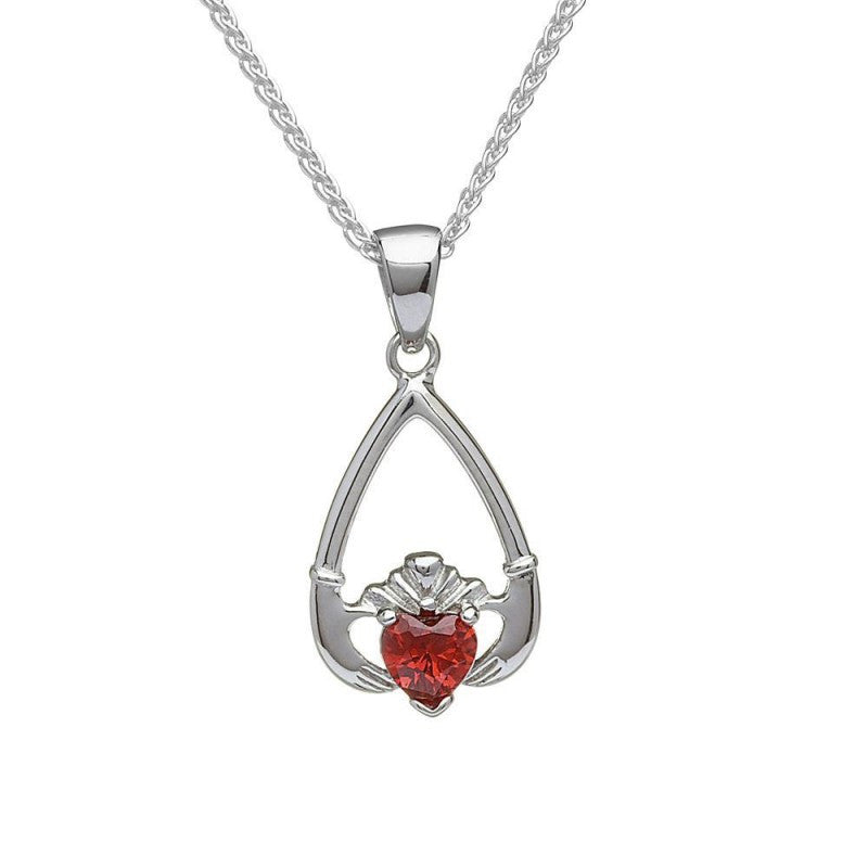 Birthstone Claddagh Necklace