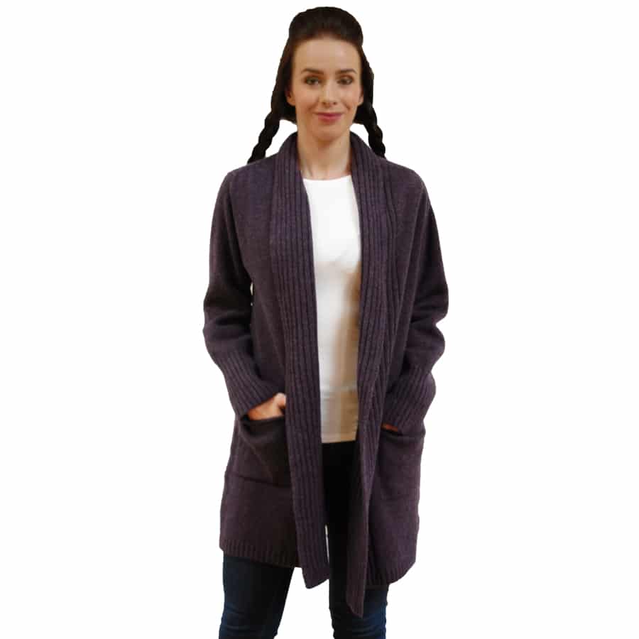 Rib Edge Lambswool Jacket with Pockets