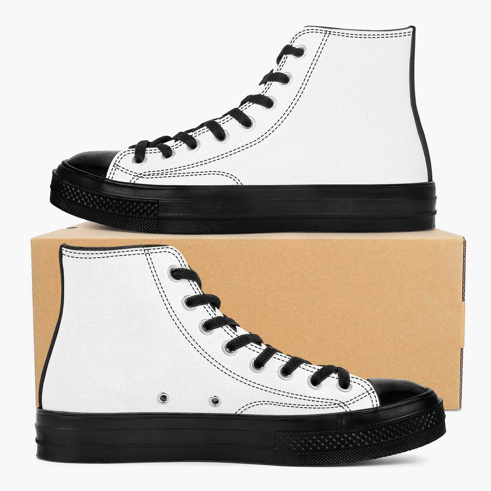 Customizable High Top Canvas Shoes - Black