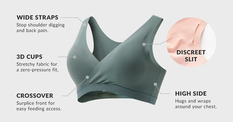 Mamaway Ultra Silky Crossover Sleeping & Nursing Bra (Nude) 210825 | The Nest Attachment Parenting Hub