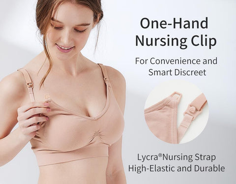 Mamaway Ultralight Antibacterial Seamless Nursing Bra (Meryl Skinlife) Nude 210890F | The Nest Attachment Parenting Hub