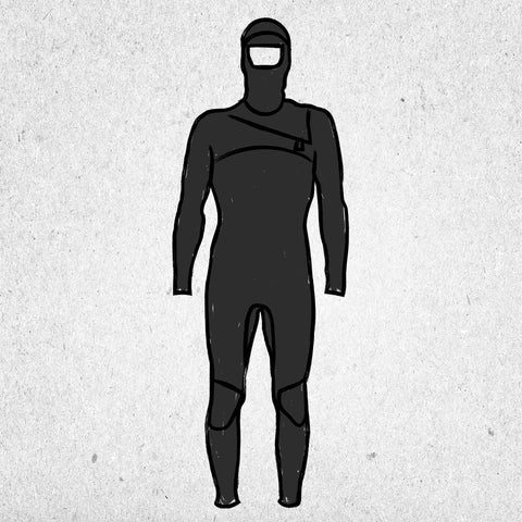 hooded wetsuit illustration 