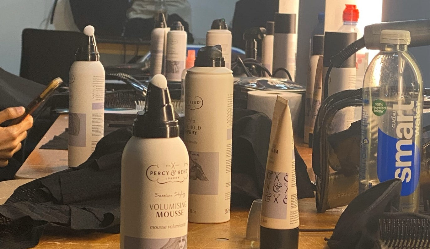 Percy & Reed products backstage at London Fashion Week