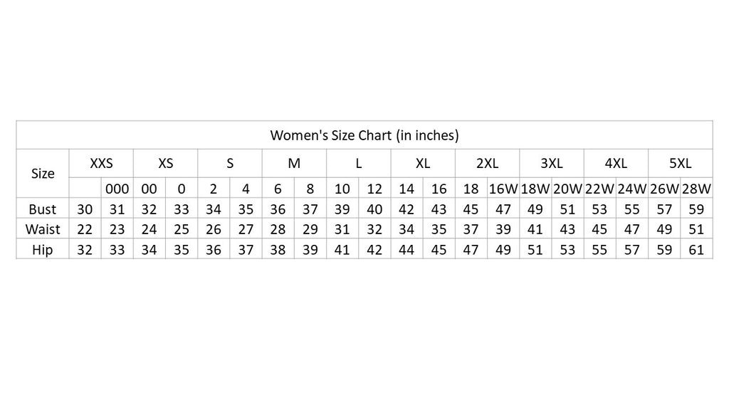 Womens 4xl Size Chart