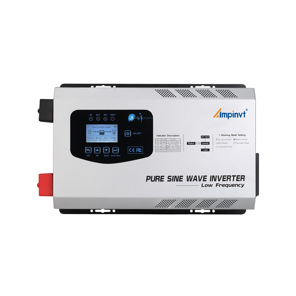 3000 Watt Pure Sine Inverter Charger - 24 volt