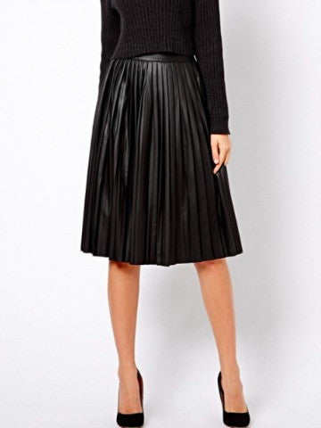 Black Pleated Midi Skirt | Sassy Shortcake