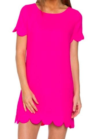 hot pink scalloped dress