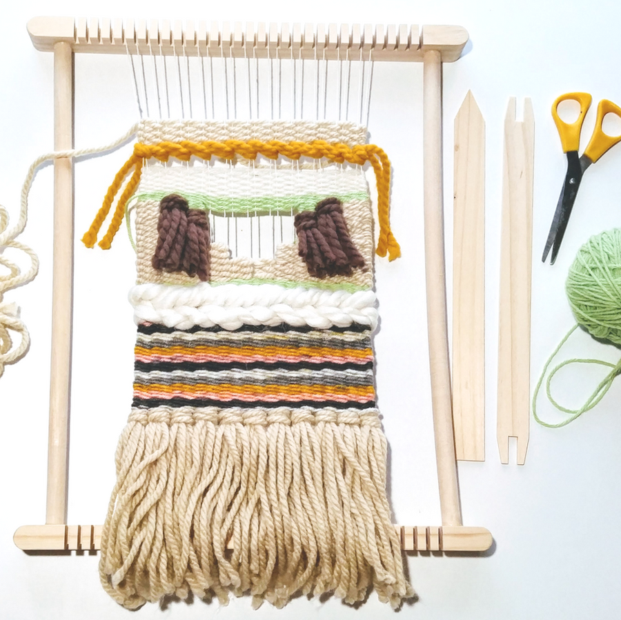 Beginner's Loom Weaving Class Assembly gather + create