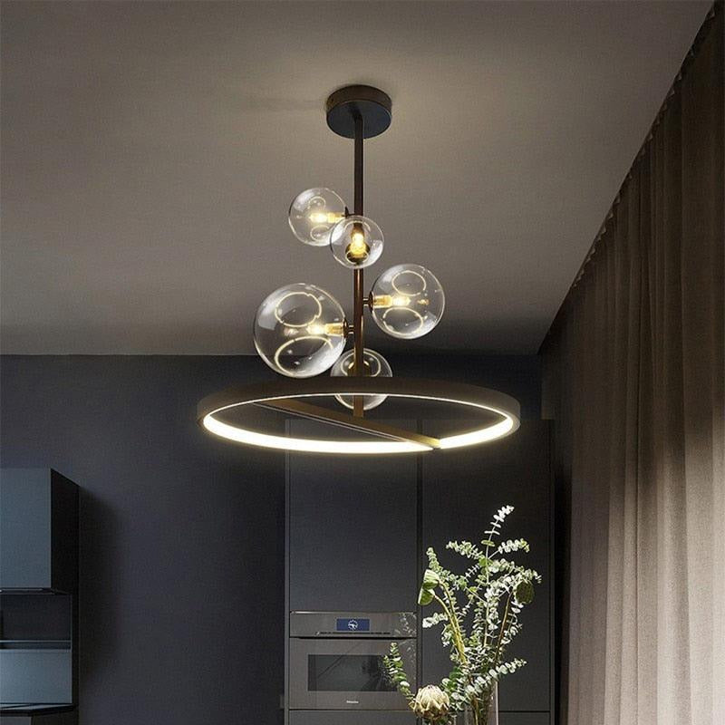 clear ball chandelier