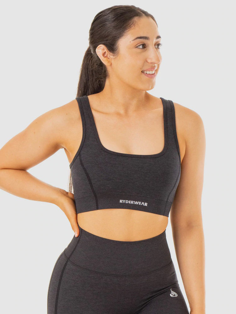 Geo Seamless Sports Bra - Black - Ryderwear